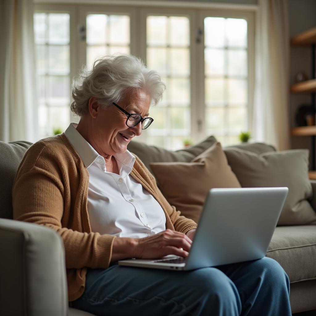Patient enjoying a comfortable telehealth consultation from home