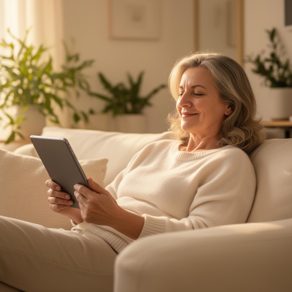 Patient enjoying a comfortable telehealth consultation from home